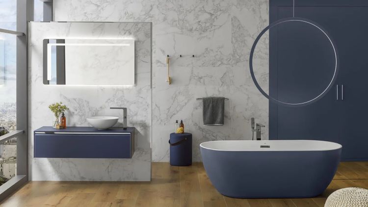 Porcelanosa Grupo/Noken Longue Night Blue fürdőszoba kollekció