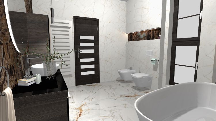 Palatinus Fürdőszoba látványterve – PREMIUM Elegant fürdőszoba, káddal