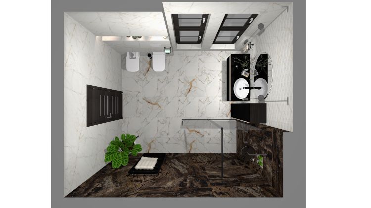 Palatinus Fürdőszoba látványterve – PREMIUM Elegant fürdőszoba, zuhannyal