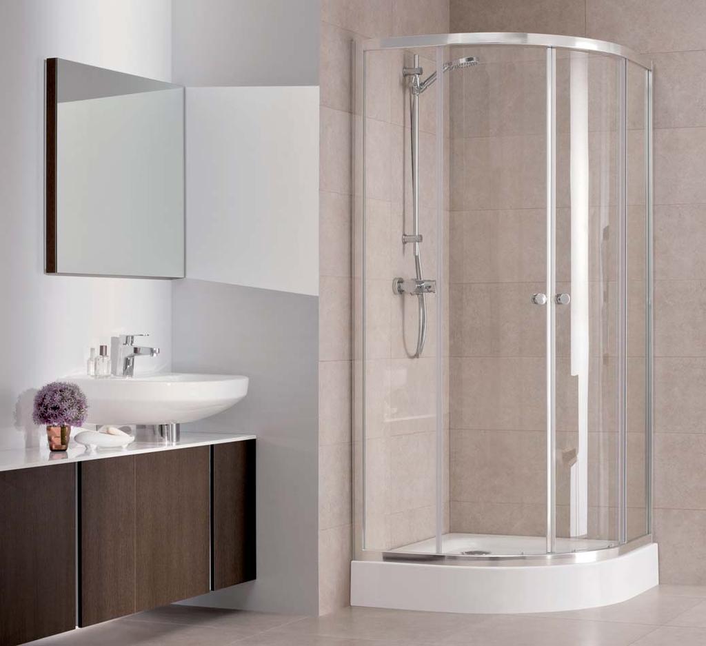 KOLO FIRST íves vagy szögletes zuhanykabin áttetsző üveggel, 50% kedvezménnyel most 113 000 Ft helyett csak 56 500 Ft, amíg a készlet tart