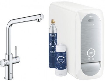 GROHE BLUE HOME VÍZSZŰRŐS MOSOGATÓCSAPTELEP L ALAKÚ KIFOLYÓVAL KRÓM 31454001