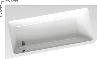 RAVAK 10° akrilkád 160X95 balos, fehér C831000000
